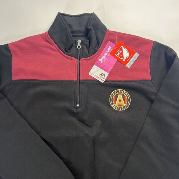 Atlanta United FC Majestic 1X Plus Size Women's 1/4-Zip Pullover Sweatshirt NWT - Picture 3 of 11